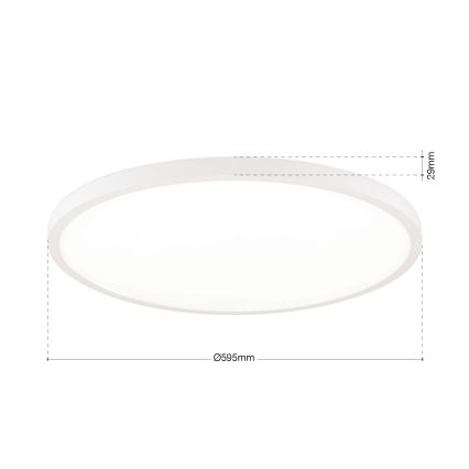 Plafonnier LED dimmable DISC, 46 W, 230 V, températures de couleur sélectionnables : 2700/3000/4000 K, Ø 60 cm, blanc