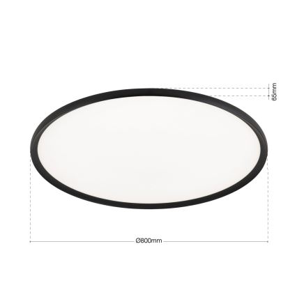 Plafonnier LED KANT 66 W/230 V 2700/3200/4000 K Ø 80 cm noir