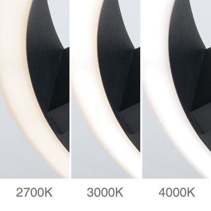 Plafonnier LED KOLK LED/40W/230V 2700/3000/4000K Ø 40 cm noir