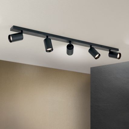 SEAN richtbare spotarmatuur 5x GU10/13W/230V zwart