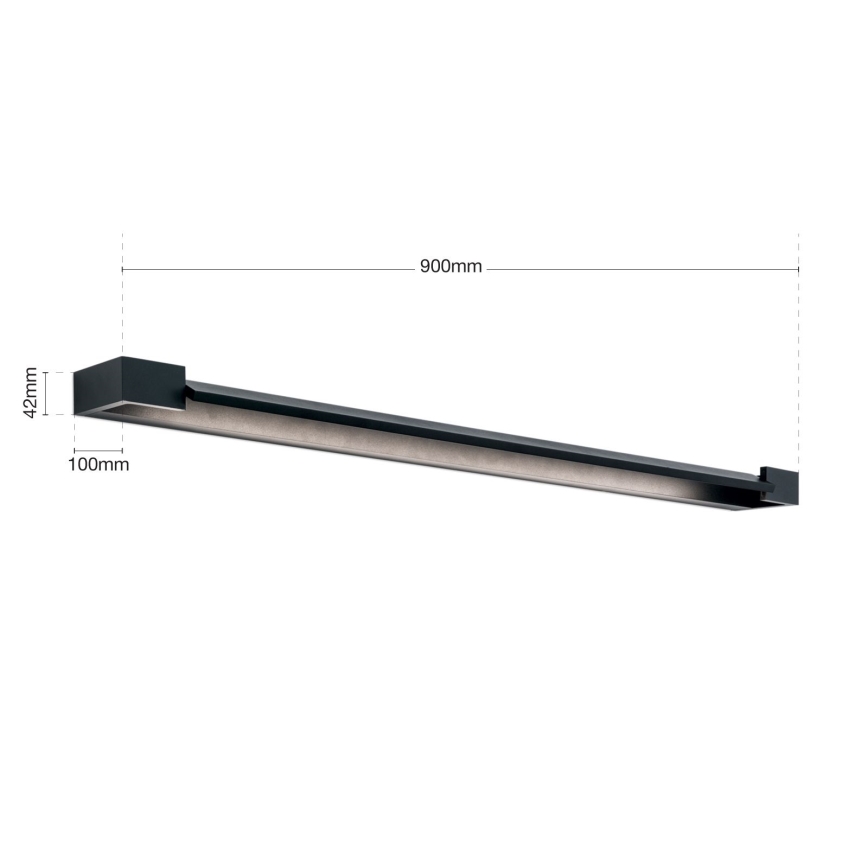 Éclairage de miroir salle de bain MARILYN LED/24W/230V 90 cm IP44 noir