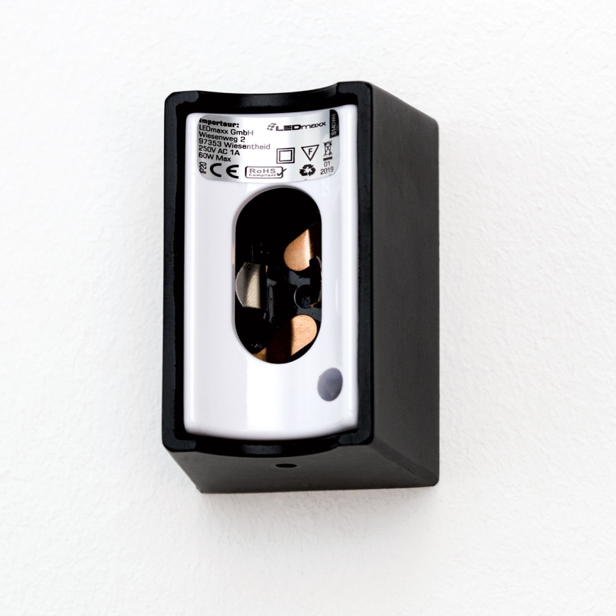 LED wand verlichting VISAGIST 1xS14d/8W/230V zwart