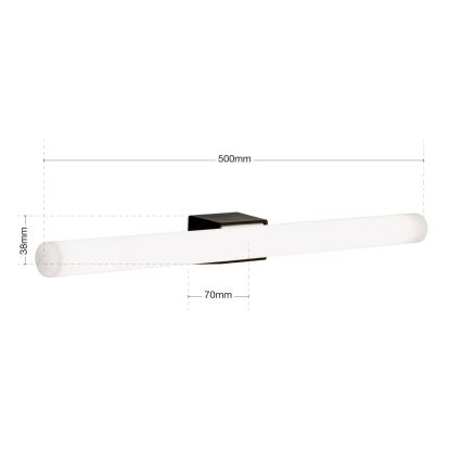 LED wand verlichting VISAGIST 1xS14d/8W/230V zwart