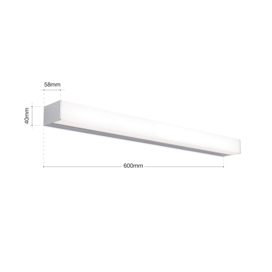 Éclairage de miroir salle de bain HORIZON LED/12W/230V 3000/4000K 60 cm IP44 argent