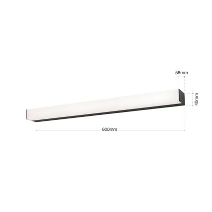 Éclairage de miroir salle de bain HORIZON LED/12W/230V 3000/4000K 60 cm IP44 noir