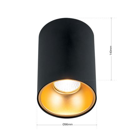 Spotlamp STARLIGHT 1xGU10/50W/230V zwart/goud