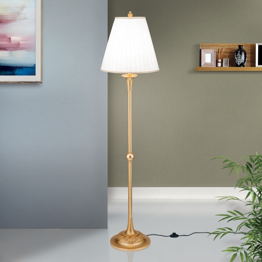 Staande Lamp FONSA 1xE27/60W/230V wit/goud