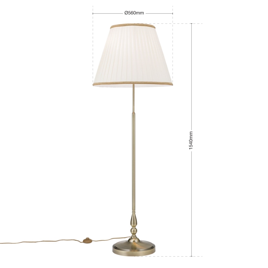 Staande Lamp TONIA 2xE27/60W/230V 154 cm wit/brons