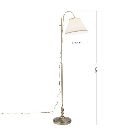 Staande Lamp TONIA 1xE27/60W/230V 183 cm wit/brons