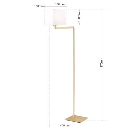 Staande Lamp CARLTON 1xE27/40W/230V wit/goud