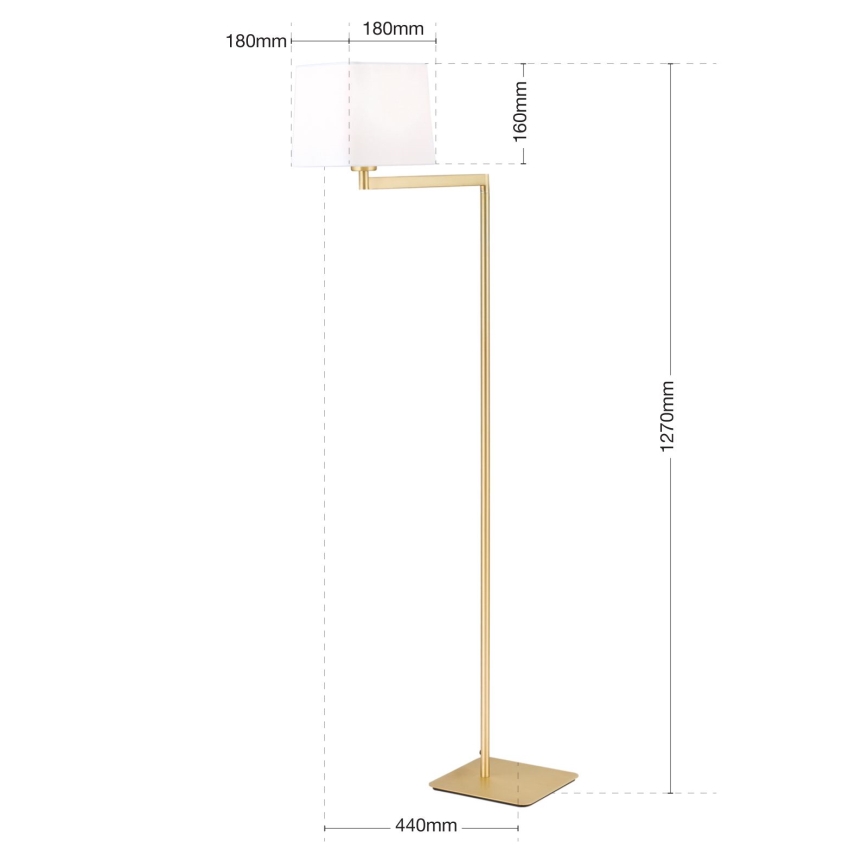 Staande Lamp CARLTON 1xE27/40W/230V wit/goud