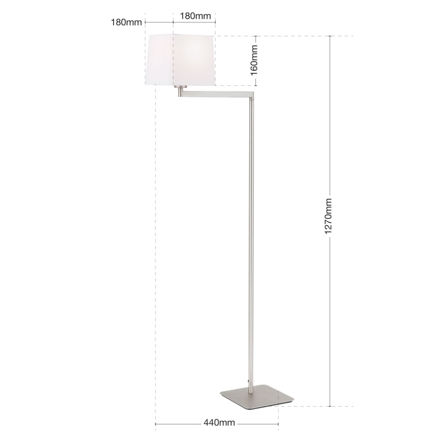 Staande Lamp CARLTON 1xE27/40W/230V wit/mat chroom