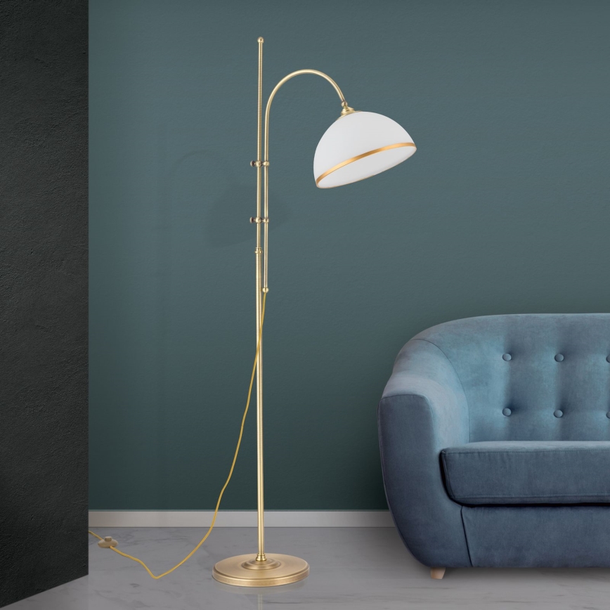 Lampadaire OLD LAMP 1xE27/40W/230V blanc/laiton