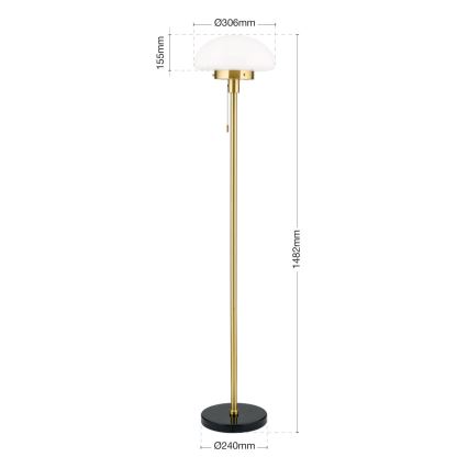 Staande Lamp SPARTA 1xE27/40W/230V goud/zwart