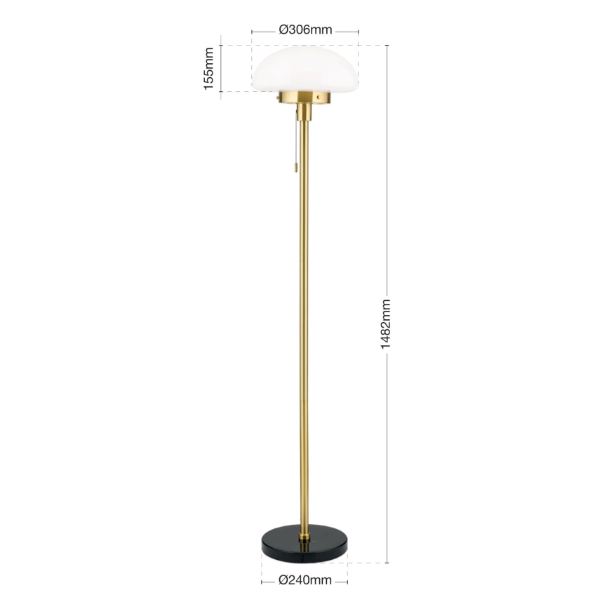 Staande Lamp SPARTA 1xE27/40W/230V goud/zwart