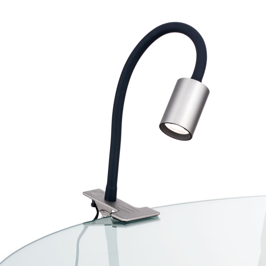 Lampe de table flexible avec pince KURT LED/5W/230V argenté