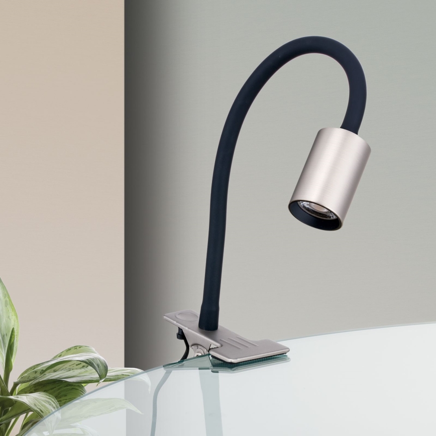 Lampe de table flexible avec pince KURT LED/5W/230V argenté