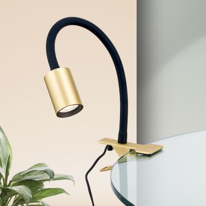 Lampe de table flexible avec pince KURT LED/5W/230V doré