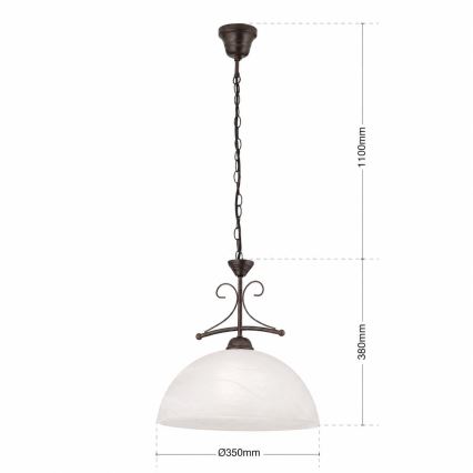 Suspension à chaîne RULA 1xE27/40W/230V Ø 35 cm blanc/bronze