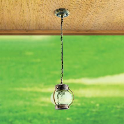 Suspension d'extérieur TAVERNA 1xE27/60W/230V IP23 bronze/patiné