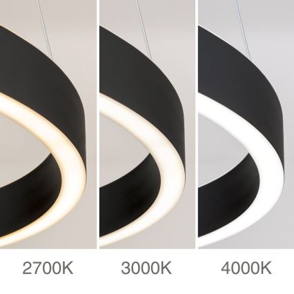 Suspension LED dimmable sur câble KOLK LED/40W/230V 2700/3000/4000K Ø 40 cm noire