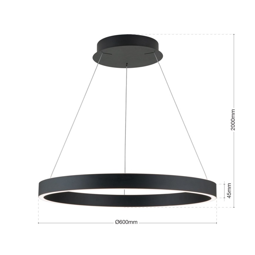 Suspension LED dimmable sur câble KOLK LED/60W/230V 2700/3000/4000K Ø 60 cm noir
