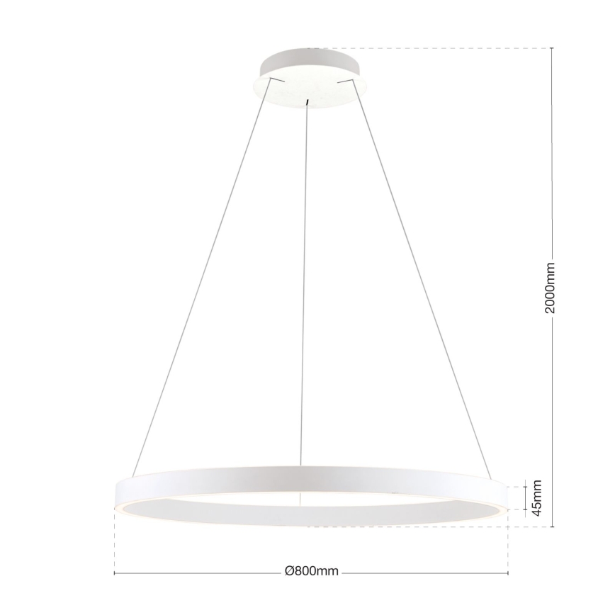 Suspension LED dimmable sur câble KOLK LED/80W/230V 2700/3000/4000K diamètre 80 cm blanc