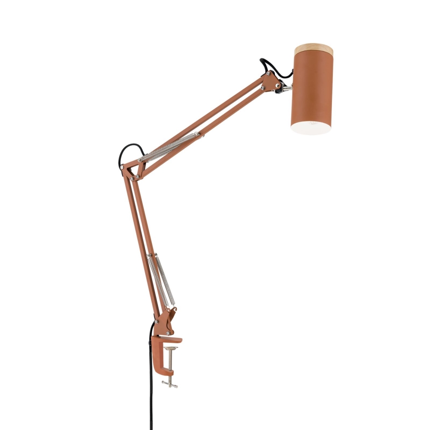 Tafellamp met klem GILI 1xE27/40W/230V baksteenrood