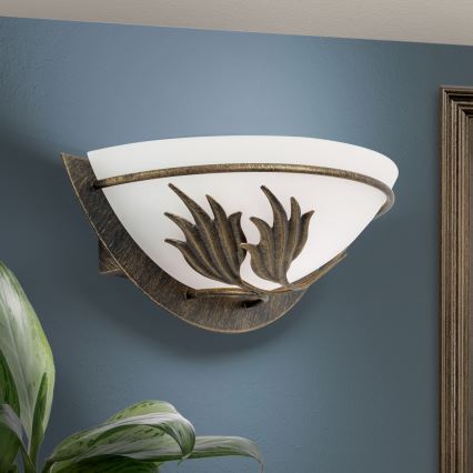 Wandlamp FLEUR 1xE14/60W/230V brons