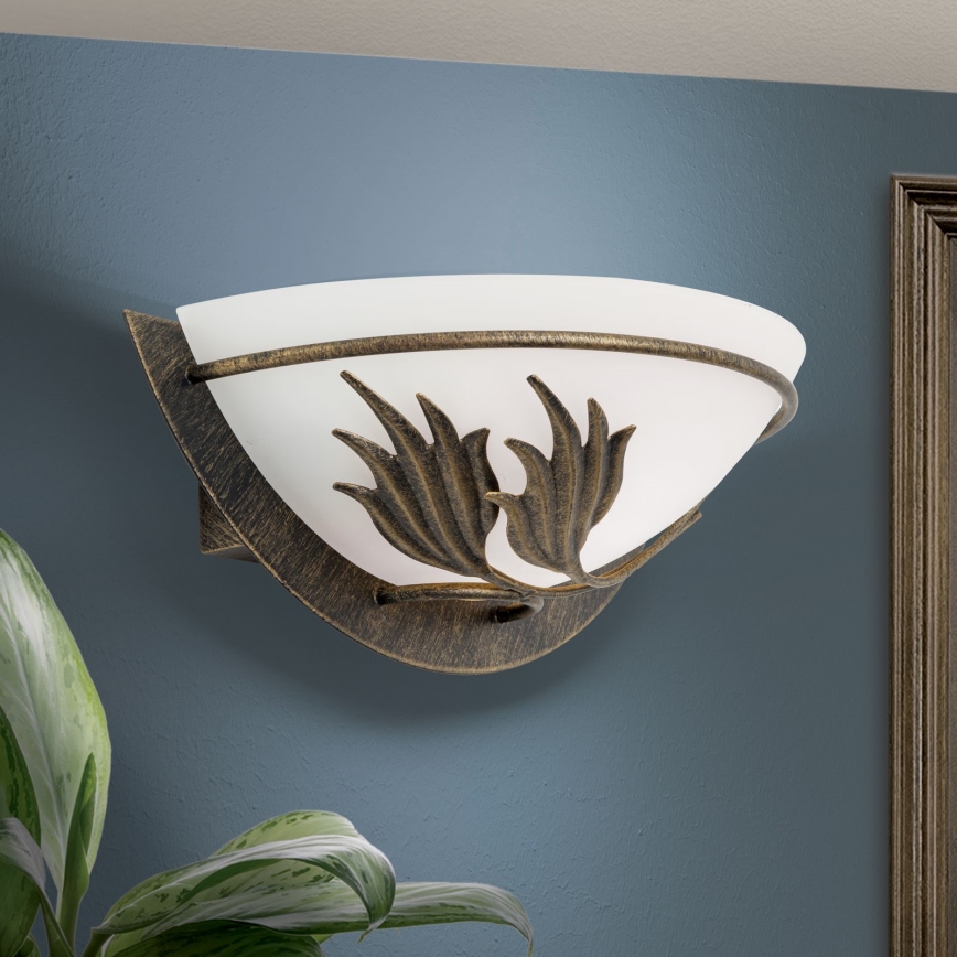 Wandlamp FLEUR 1xE14/60W/230V brons