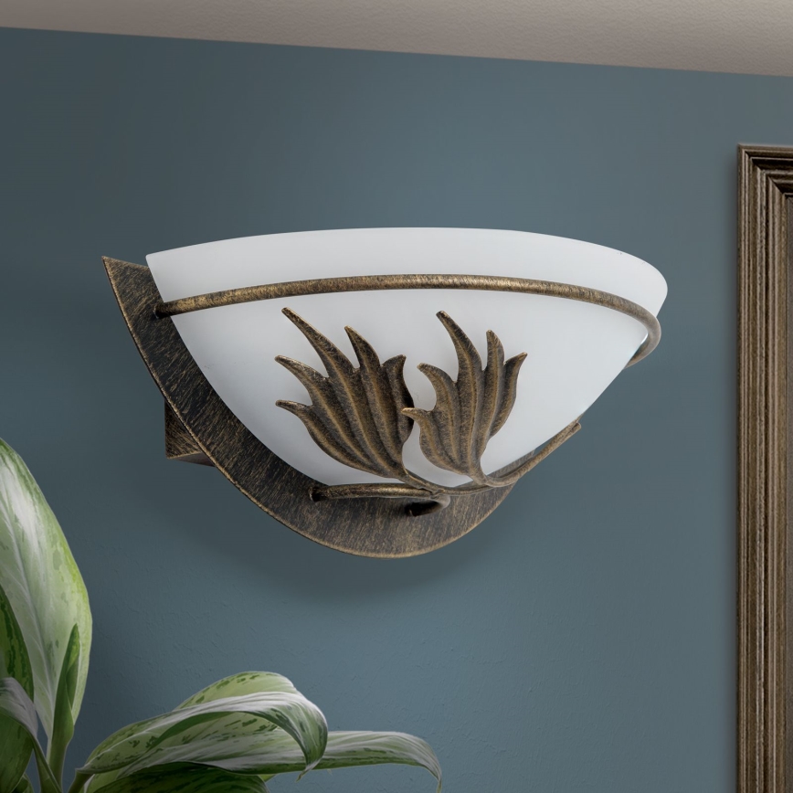 Wandlamp FLEUR 1xE14/60W/230V brons