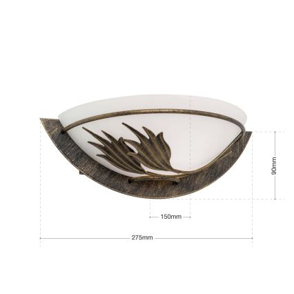 Wandlamp FLEUR 1xE14/60W/230V brons