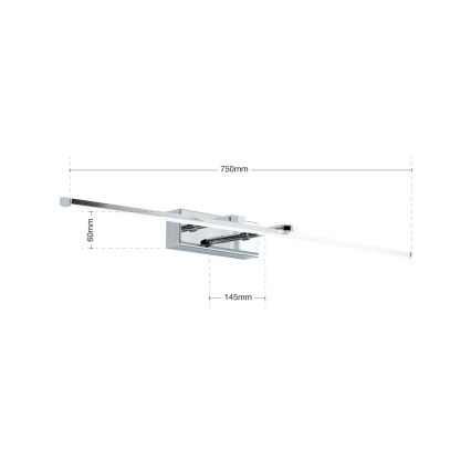 LED Schilderijverlichting PUBLIO LED/15W/230V 75 cm glanzend chroom