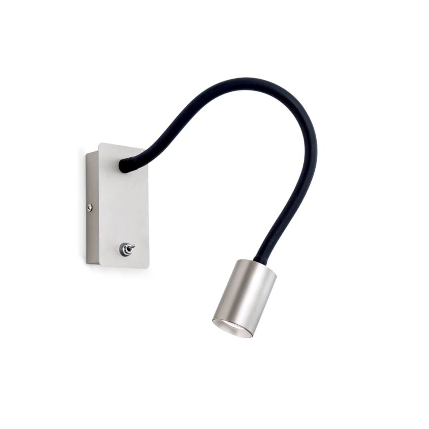 LED Flexibel klein wand lamp KURT LED/5W/230V zilver