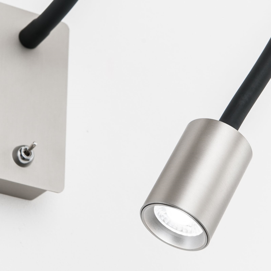 LED Flexibel klein wand lamp KURT LED/5W/230V zilver
