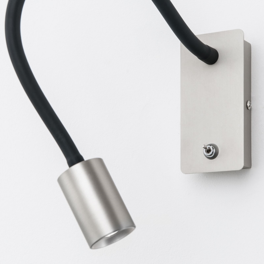 LED Flexibel klein wand lamp KURT LED/5W/230V zilver