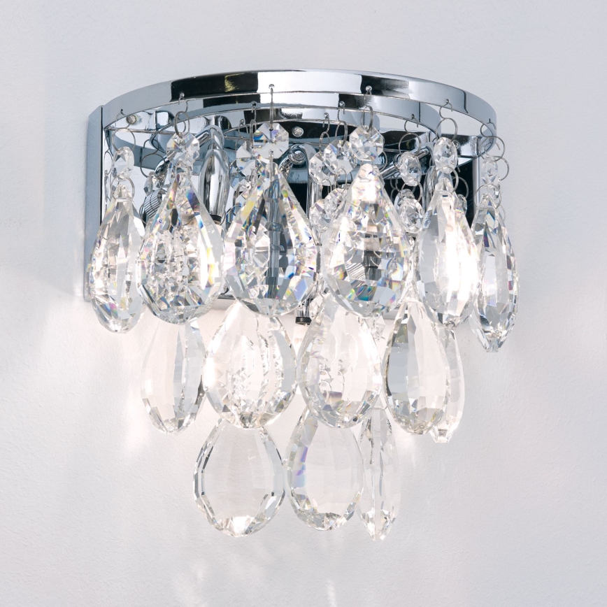 Kristallen wandlamp CELESTE 2xG9/40W/230V glanzend chroom