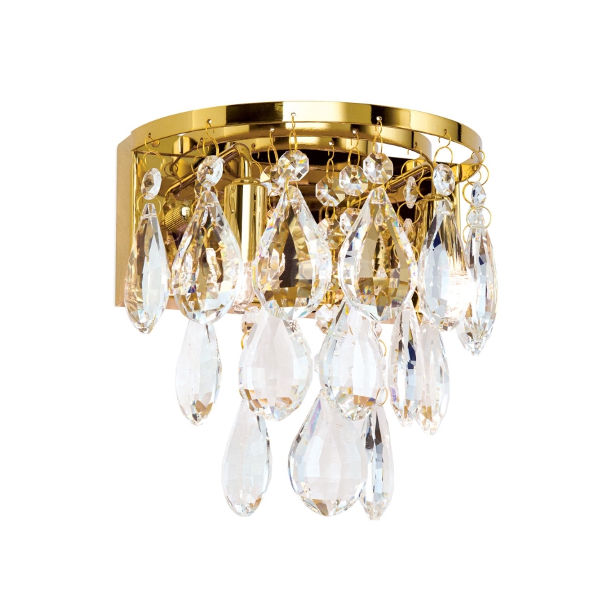 Kristallen wandlamp CELESTE 2xG9/40W/230V goud