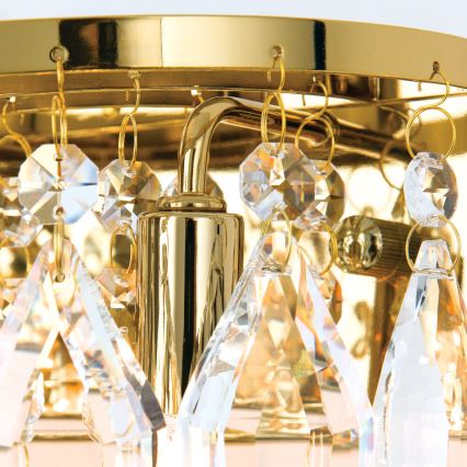 Kristallen wandlamp CELESTE 2xG9/40W/230V goud