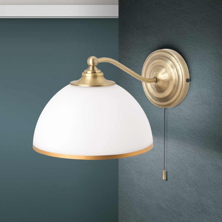 Wandlamp OLD LAMP 1xE27/40W/230V wit/messing