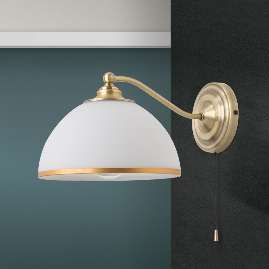 Wandlamp OLD LAMP 1xE27/40W/230V wit/messing