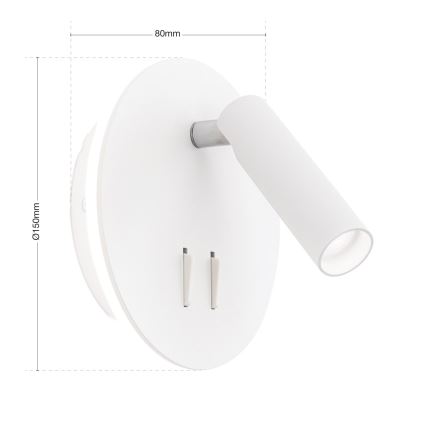 LED Wandspot LENNY LED/6W/230V + LED/3W wit
