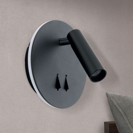 LED Wandspot LENNY LED/6W/230V + LED/3W zwart