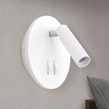 Spot mural LENNY LED/6W/230V + LED/3W blanc