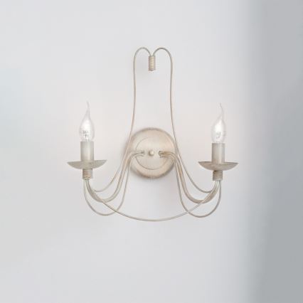 Applique murale VELA 2xE14/40W/230V blanc/doré/patine