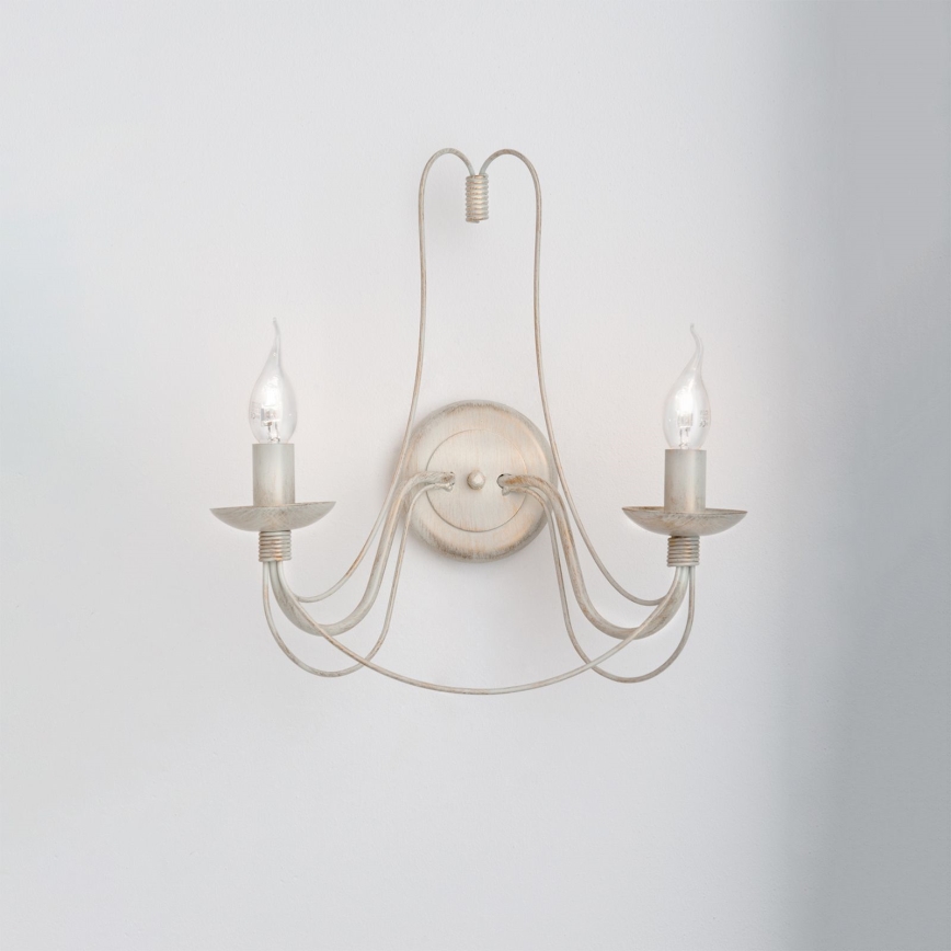 Applique murale VELA 2xE14/40W/230V blanc/doré/patine