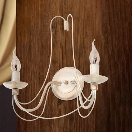 Applique murale VELA 2xE14/40W/230V blanc/doré/patine