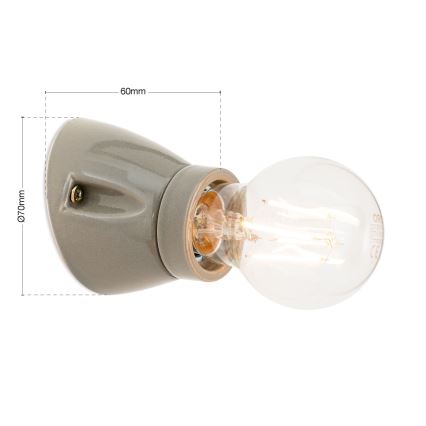 Wandlamp FROST 1xE27/60W/230V grijs