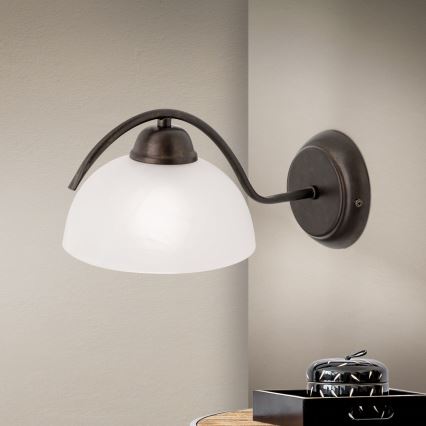 Wandlamp RULA 1xE27/40W/230V wit/brons