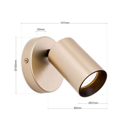 Wandspot SEAN 1xGU10/13W/230V goudkleurig